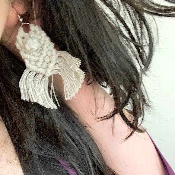 🆕»-»FaNcY MoDeRn MaCrAmE EaRrInGS« HaNdCrAfTeD »ClAsSiC bOhO sTyLe« FREE SPIRIT - Picture 3 of 16